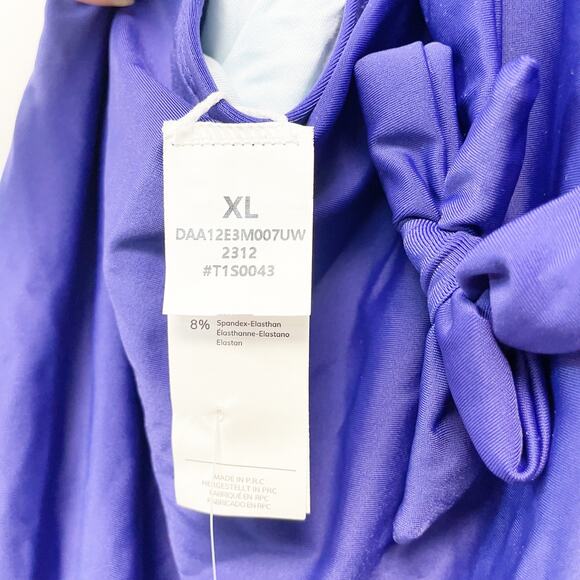 Cupshe Women's Purple Plunge Cross Tie Back One Piece Swimsuit Size XL - Picture 6 of 7